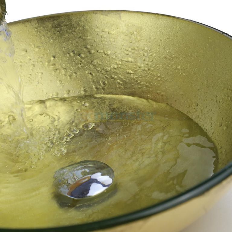4042 glass sink in gold