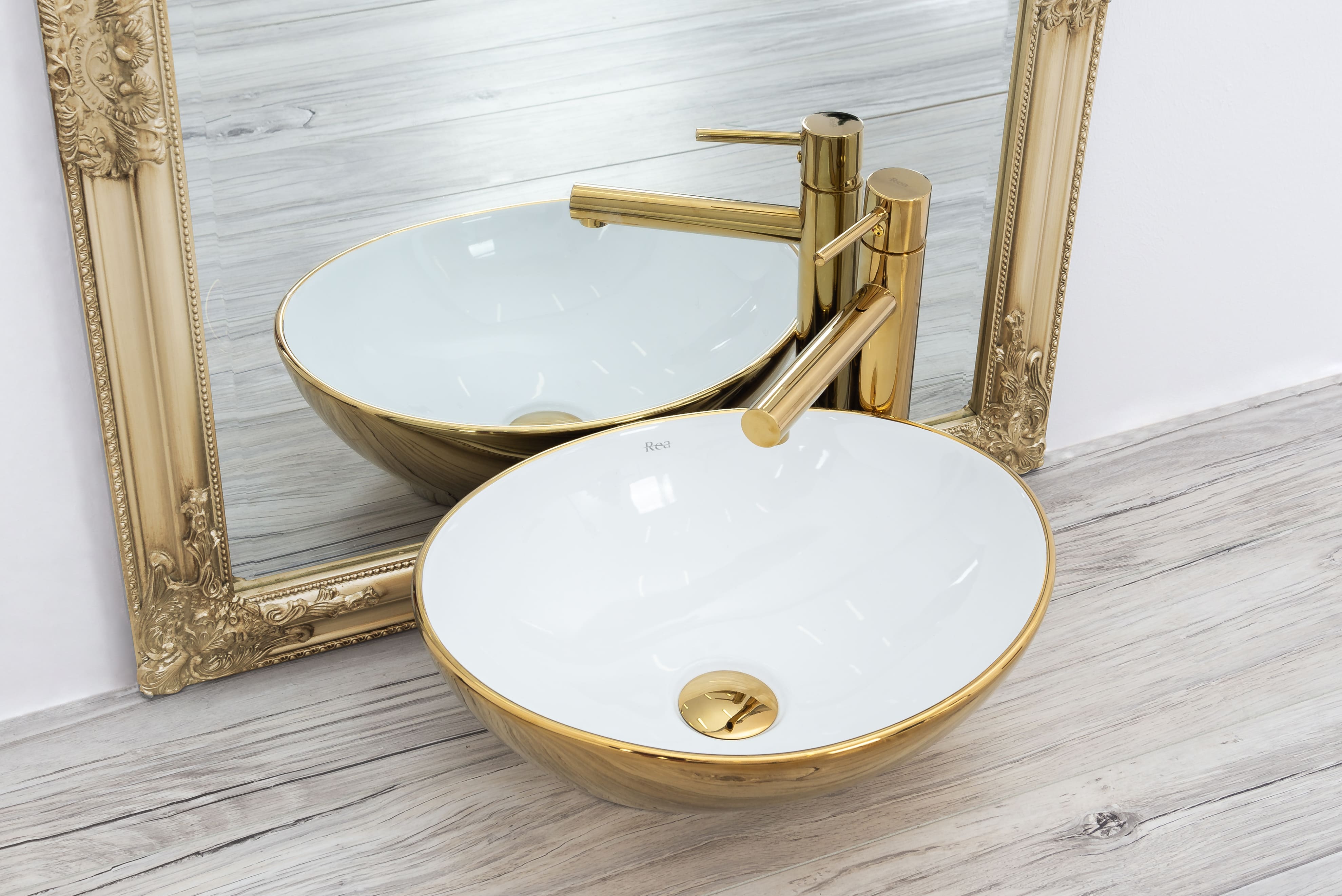 Sophie white gold ceramic sink