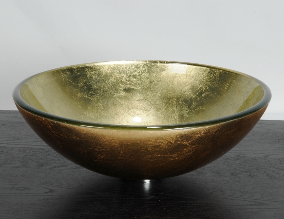 4042 glass sink in gold