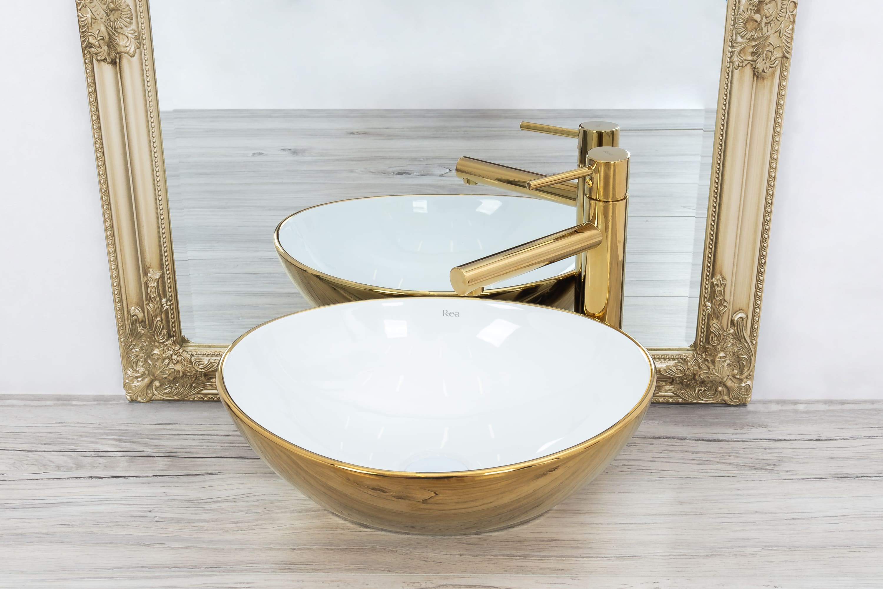 Sophie white gold ceramic sink